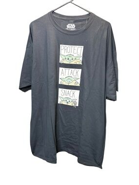 Star Wars Black Tee with Yoda Graphic